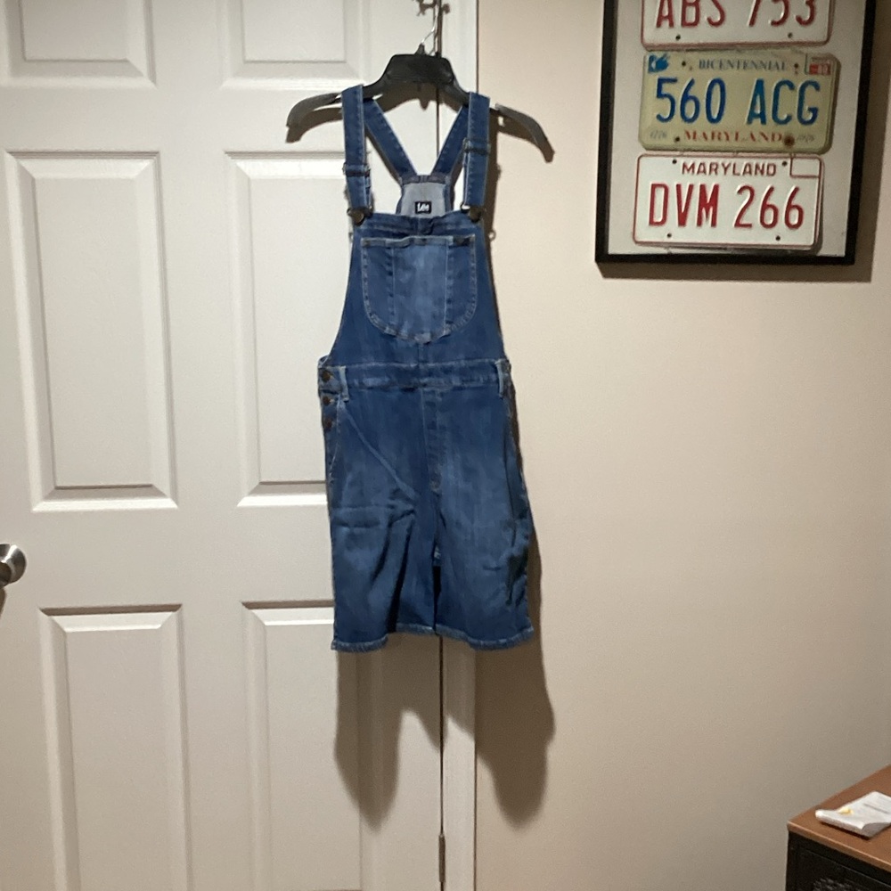Lee Overall Denim Shorts - Size L